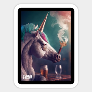 Unicorn at the bar print Sticker